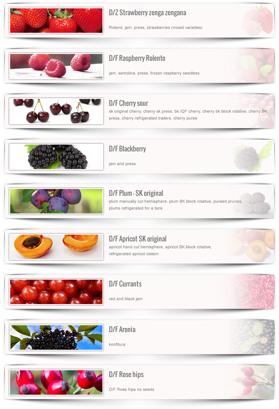 frozen fruits